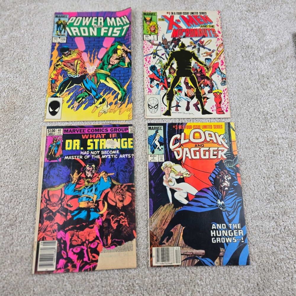 Marvel Comics Lot of 4 Power Man Iron Fist X-Men Micronauts What If Cloak Dagger